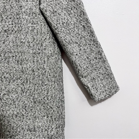 Avec Les Filles Herringbone Wool Blend Gray Cocoon Coat - Picture 16 of 16